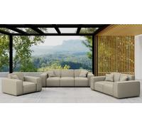 Ensemble de mobilier de jardin Kaiser 3-2-1 pour le jardin et la terrasse, ensemble de salon MALIBU, douillet et confortable, beige foncé