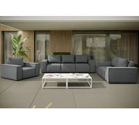 Ensemble de mobilier de jardin Kaiser 3-2-1 pour le jardin, la terrasse, ensemble de salon de jardin SONNE EXCLUSIVE Gris