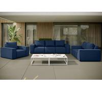 Ensemble de mobilier de jardin Kaiser 3-2-1 pour le jardin, la terrasse, ensemble lounge de jardin SONNE EXCLUSIVE bleu marine