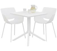 Ensemble de mobilier de jardin Lirra, comprenant 2 chaises, de couleur blanche, en plastique