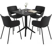 Ensemble de mobilier de jardin Norva comprenant 4 chaises, de couleur noire