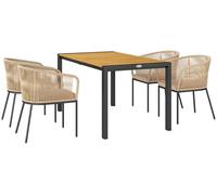 Ensemble de mobilier de jardin Outsunny en polyrotin, 5 pièces, pour 4 personnes, mobilier de balcon