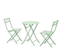 Ensemble de mobilier de jardin Outsunny pour 2 personnes Set de bistro avec 2 chaises pour la cour jardin pliable Vert