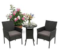 Relaxdays Ensemble jardin en polyrotin, 3 pièces