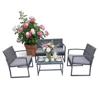 Relaxdays Ensemble jardin résine 4 pièces