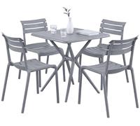 Ensemble de mobilier de jardin Vela comprenant 4 chaises, de couleur grise