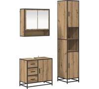 Ensemble de mobilier de salle de bain 3 pc Chêne artisanal
