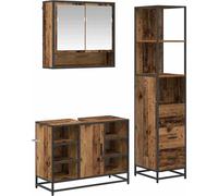 Ensemble de mobilier de salle de bain 3 pcs Bois Ancien