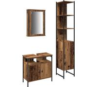 Ensemble de mobilier de salle de bain 3 pcs Bois ancien