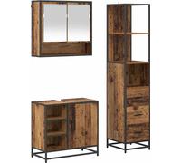 Ensemble de mobilier de salle de bain 3 pcs Bois Ancien