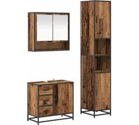 Ensemble de mobilier de salle de bain 3 pcs Bois Ancien