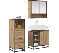 Ensemble de mobilier de salle de bain 3 pcs Chêne artisanal