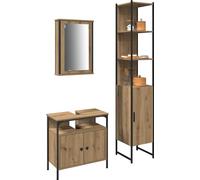 Ensemble de mobilier de salle de bain 3 pcs Chêne artisanal