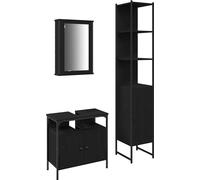 Ensemble de mobilier de salle de bain 3 pcs Chêne noir