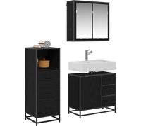 Ensemble de mobilier de salle de bain 3 pcs Chêne noir