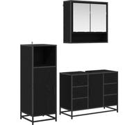 Ensemble de mobilier de salle de bain 3 pcs Chêne noir