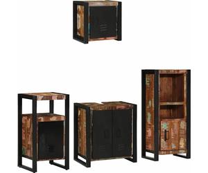 Ensemble de mobilier de salle de bain 4 pcs Bois Recyclé Solide