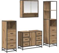 Ensemble de mobilier de salle de bain 4 pcs Chêne artisanal