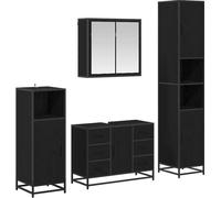 Ensemble de mobilier de salle de bain 4 pcs Chêne noir