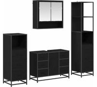 Ensemble de mobilier de salle de bain 4 pcs Chêne noir