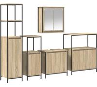 Ensemble de mobilier de salle de bain 5 pcs Bois d'ingénierie
