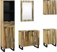 Ensemble de mobilier de salle de bain avec tiroir 5 pcs Marron