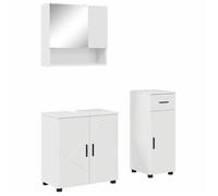 Ensemble de mobilier de salle de bain - vidaXL - Blanc brillant - Bois d'ingénierie - 61x35x64 cm - 1 tiroir