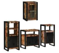 Ensemble de mobilier de salle de bain - vidaXL - Bois massif recyclé - Multicolore - Meuble sous-vasque 55x35x60 cm