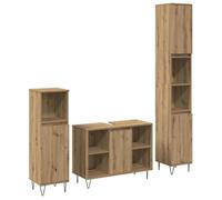 Ensemble de mobilier de salle de bain - vidaXL - Chêne artisanal - Bois d'ingénierie - 30x30x180 cm - 80x33x50 cm