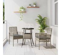 Ensemble de mobilier d'extérieur - Ensemble de jardin - Ensemble bistro - Ensemble pour balcon - Mobilier de terrasse - Résistant aux intempéries - Structure en acier, revêtement en polyrotin