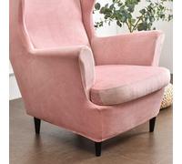 Ensemble de mobilier en tissu extensible pour fauteuil et banc 2 places, couleur sobre et élégante, pour le salon, la chambre à coucher ou l'hôtel, en rose.