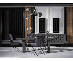 Ensemble de mobilier moderne Table à manger Neuf 4 chaises Buffet design avec miroir