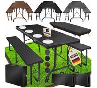 Ensemble de table et bancs de brasserie KESSER® 3 pièces | Table de buffet pour l'intérieur et l'extérieur Ensemble de jardin pliable 183 x 76 x 74 cm Table pliante en plastique Table de jardin avec h