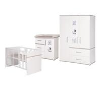Ensemble de mobilier pour bébé ROBA Moritz - Lit 70x140 + Commode à Langer + Armoire - Blanc