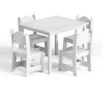 Ensemble de mobilier pour enfants FCH, comprenant une table et 4 chaises, dimensions : 50x50x51 cm, couleur : blanc
