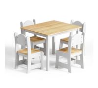 Ensemble de mobilier pour enfants FCH, comprenant une table et 4 chaises, dimensions : 50x50x51 cm, finition bois naturel
