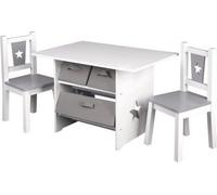 Ensemble de mobilier pour enfants - multifonctionnel et élégant - en bois gris robuste - pour les tout-petits et les enfants en bas âge