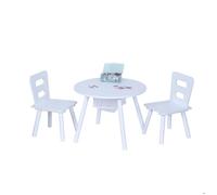 Ensemble de mobilier pour enfants Relaxdays table avec 2 chaises rangement pour garçons et filles MDF blanc