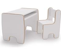 Ensemble de mobilier pour enfants TIMI – Tablette et chaise en MDF blanc | Sûr grâce à ses bords arrondis et doté d'un espace de rangement pratique – Idéal pour étudier et jouer
