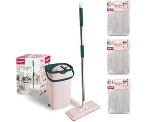 Ensemble de mops York avec seau et système d'essorage, en microfibre