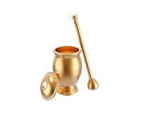Ensemble de mortier et pilon en laiton, ensemble de mortier et pilon traditionnels, broyeur d'herbes et d'épices(Petit)