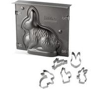 Zenker Moule lapin de Pâques 3D (9917550) – ensemble avec 5 emporte-pièces, inox 21,5x19x6 cm