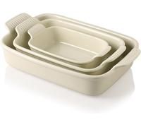 Ensemble de moules à gâteau en céramique Silecomplaza, 22,9 x 33 cm, plat à gratin avec poignée, plats à gratin rectangulaires pour four, ustensiles de pâtisserie, coffret de 3 pièces, plat à lasagnes
