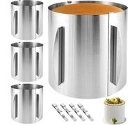 Ensemble de moules à gâteau professionnels Benzoa® en acier inoxydable 430 – 4 moules réglables de diamètre 16 à 30 cm, hauteur 20 cm, avec clips de fixation