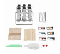 Ensemble de moules à glace en acier inoxydable, kit de fabrication de popsicles DIY comprenant 6 moules et des bâtonnets, bords soudés sans couture pour une utilisation en cuisine (Tête plate double