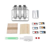 Ensemble de moules à glace en acier inoxydable, kit de fabrication de popsicles DIY comprenant 6 moules et des bâtonnets, bords soudés sans couture pour une utilisation en cuisine (Tête ronde double