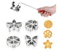 Ensemble de moules en forme de rosace, ensemble de 4 moules pour biscuits, fabricant de desserts, moules à waffles, supports en forme de fleur avec 4 têtes interchangeables pour la cuisine