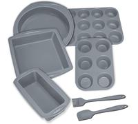 Ensemble de moules en silicone, 12 pièces, antiadhésifs, résistants à la chaleur, de couleur grise, avec accessoires