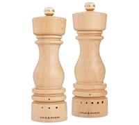 Ensemble de moulins à sel et à poivre en bois de hêtre, 18 cm, rechargeables