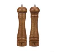Ensemble de moulins à sel et poivre en bois de chêne de qualité supérieure avec noyau de broyage réglable pour une texture grossière ou fine, idéal pour la maison, la cuisine, le restaurant, finition
